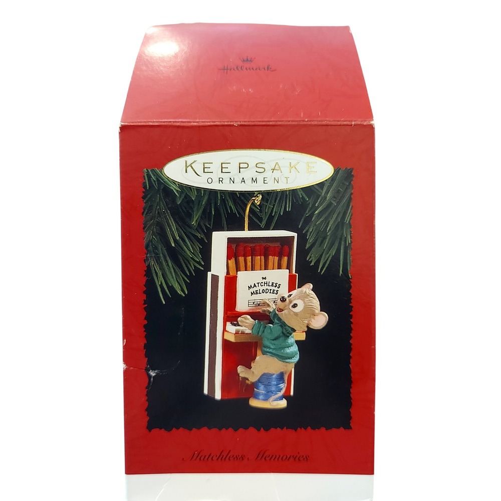 Hallmark Keepsake Ornament 1996 Matchless Memories Mouse Matchbox Piano Ken Crow